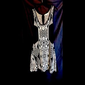 Love, Fire Black and White Sweater Dress